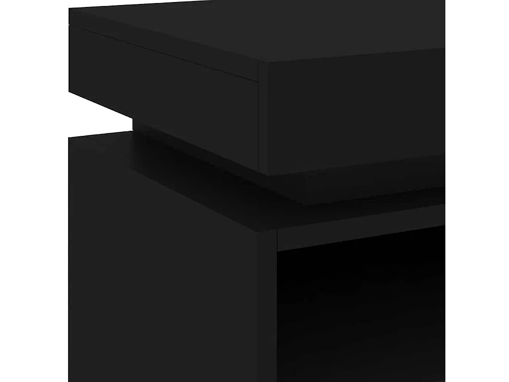 Nachtkastjes met LED-verlichting 2 st 40x39x48,5 cm zwart