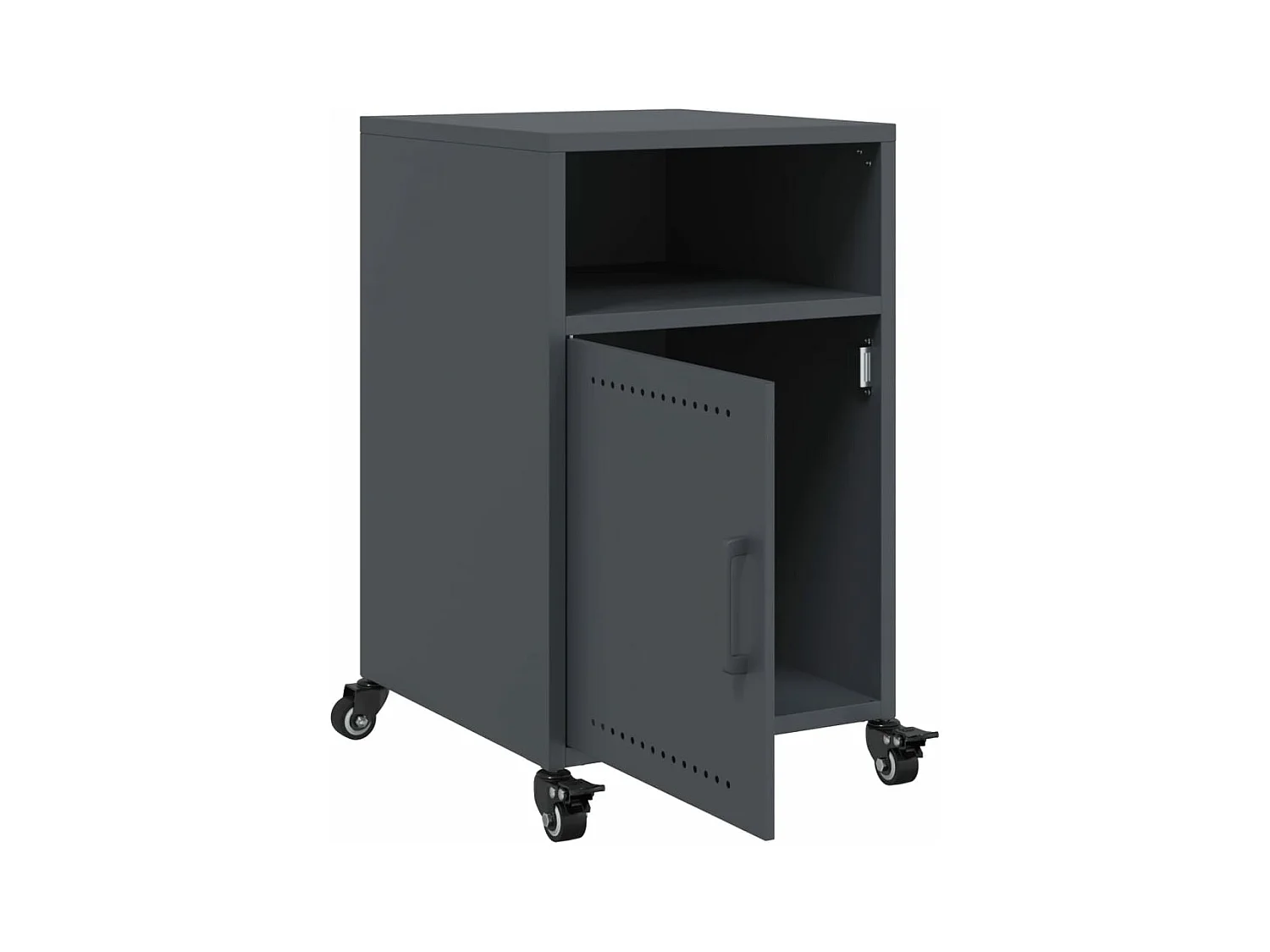 Table de chevet anthracite 36x39x59 cm acier