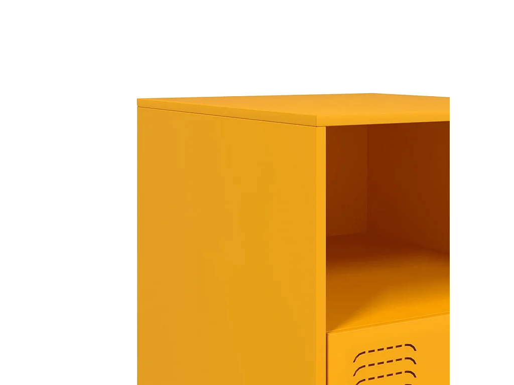 Mesa de cabeceira 34,5x39x44 cm aço amarelo mostarda