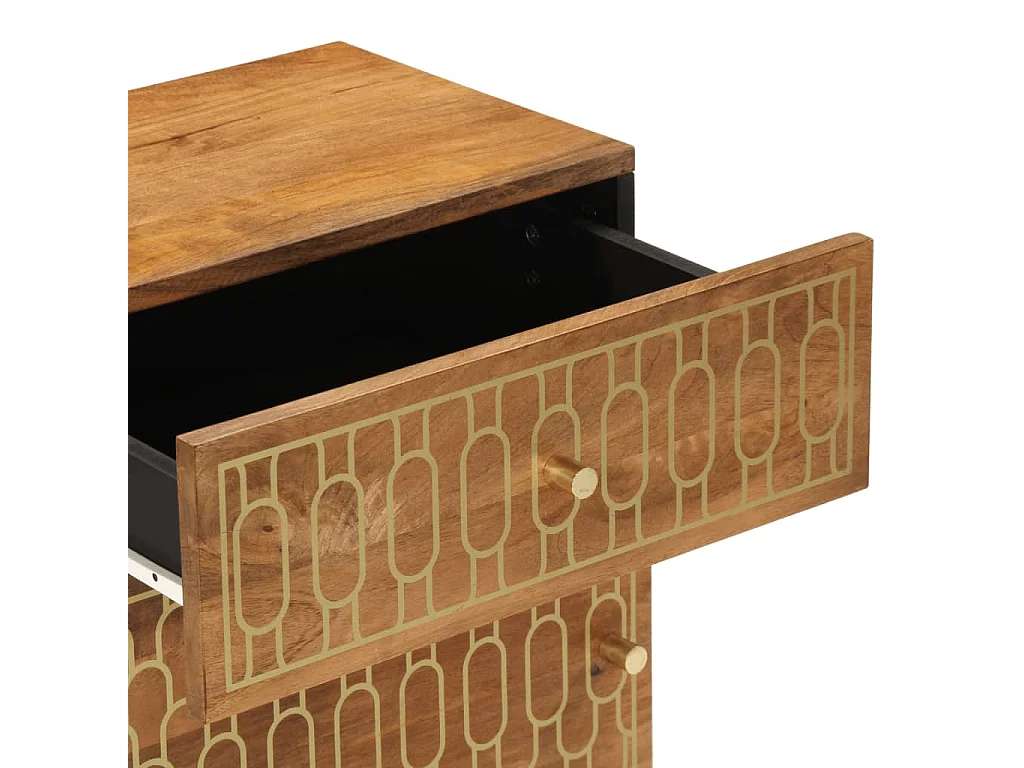 Nachttisch 50x33x60 cm Massivholz Mango