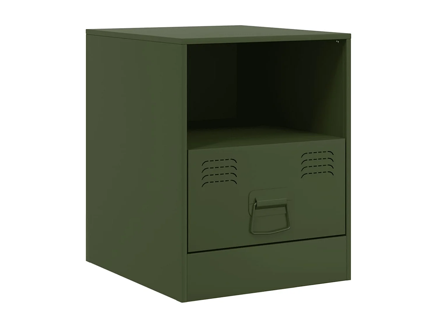 Table de chevet vert olive 34,5x39x44 cm acier