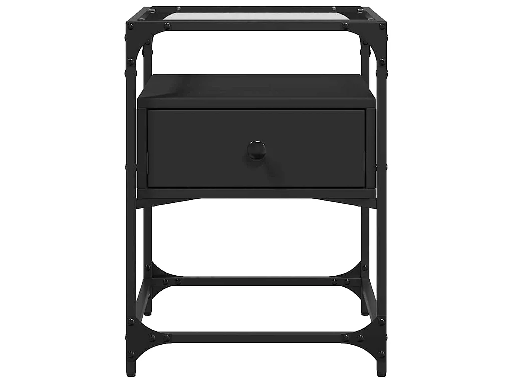 Tables de chevet 2 pcs noir 40x40x55 cm bois d’ingénierie