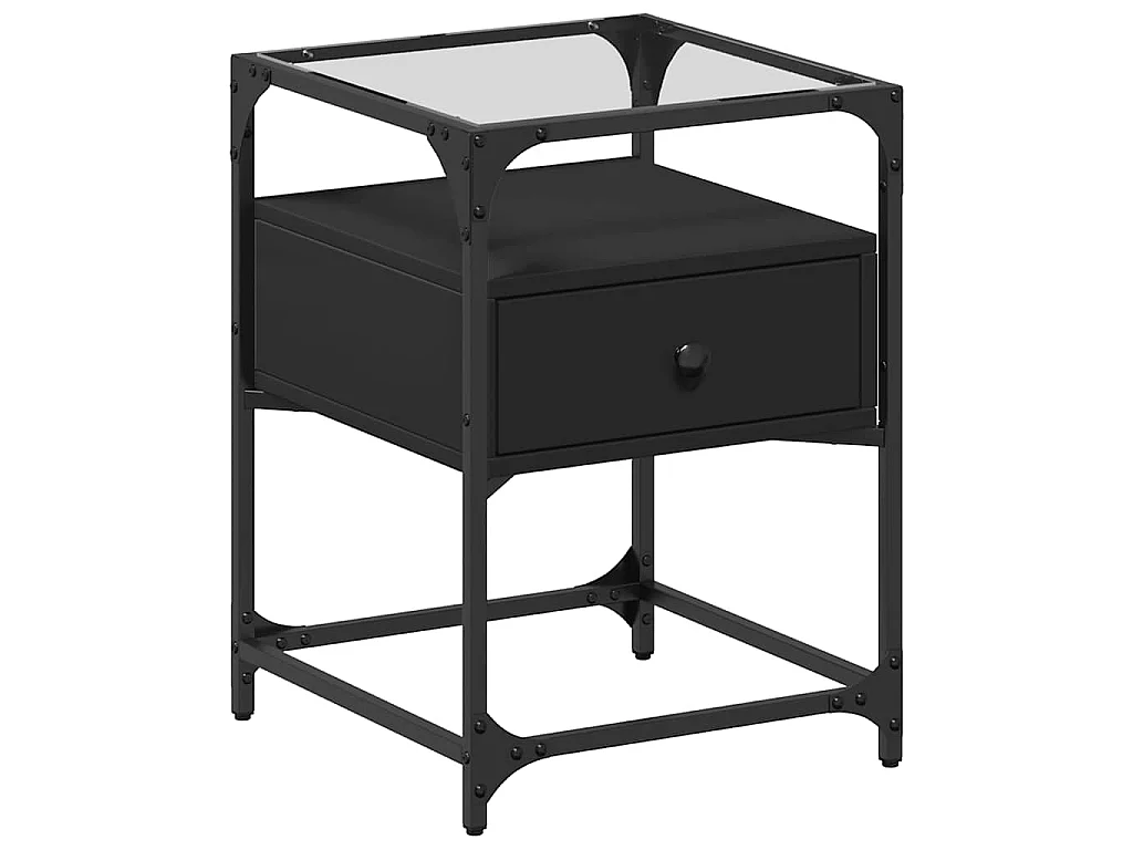 Tables de chevet 2 pcs noir 40x40x55 cm bois d’ingénierie