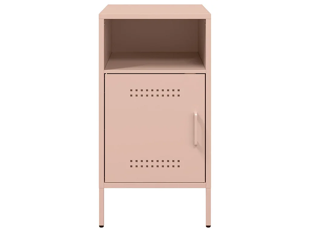 Nachttische 2 Stk. Rosa 36x39x68 cm Stahl