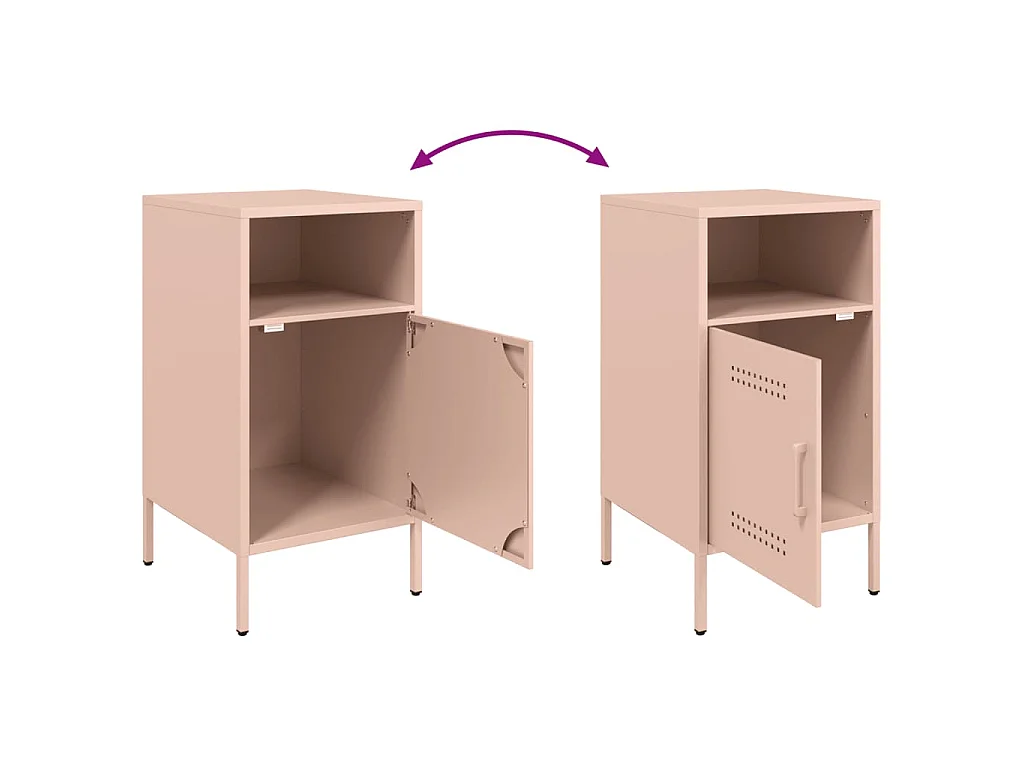 Nachttische 2 Stk. Rosa 36x39x68 cm Stahl