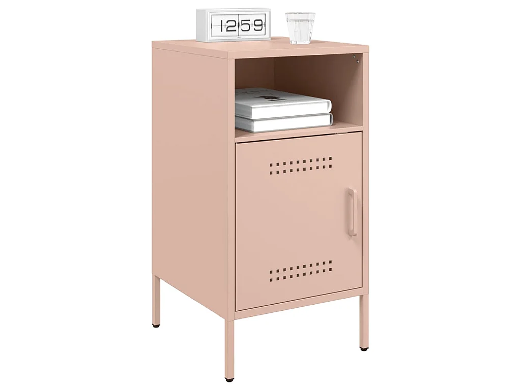Tables de chevet 2 pcs rose 36x39x68 cm acier