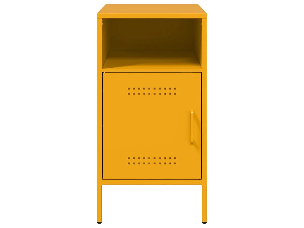 Tables de chevet 2 pcs jaune moutarde 36x39x68 cm acier