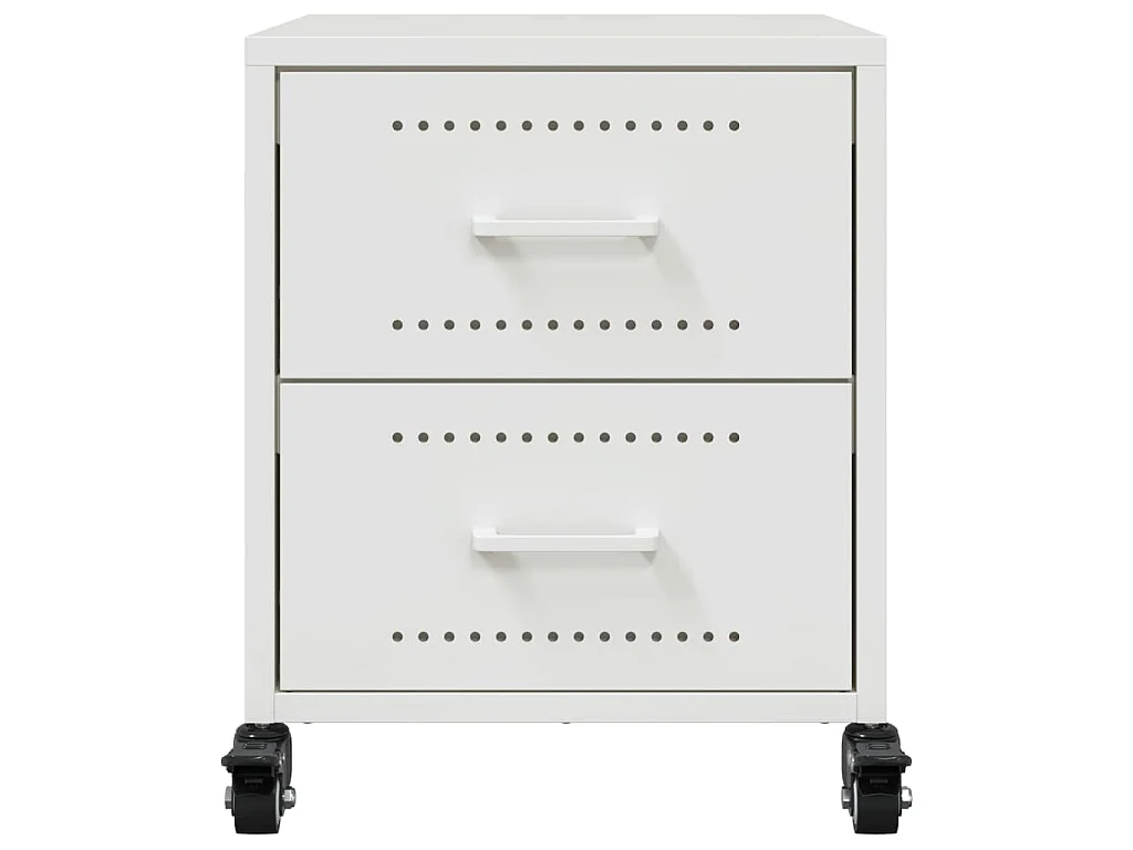 Table de chevet blanc 36x39x43,5 cm acier
