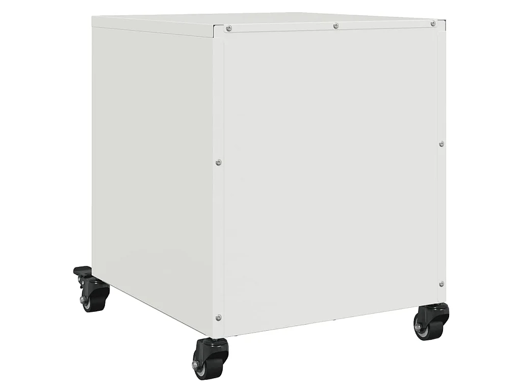 Table de chevet blanc 36x39x43,5 cm acier