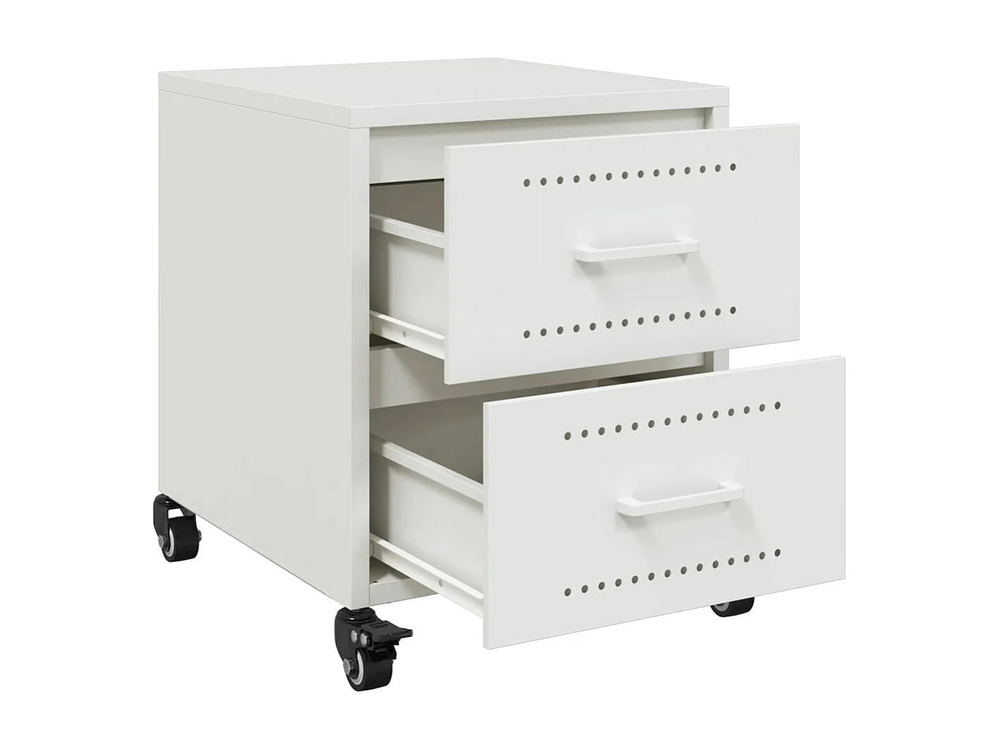Table de chevet blanc 36x39x43,5 cm acier