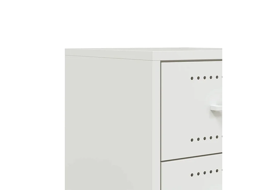 Table de chevet blanc 36x39x43,5 cm acier