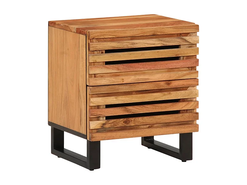 Comodino 40x34x46 cm in Legno Massello di Acacia