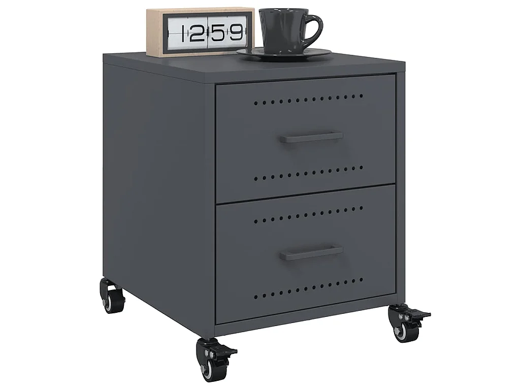 Table de chevet anthracite 36x39x43,5 cm acier