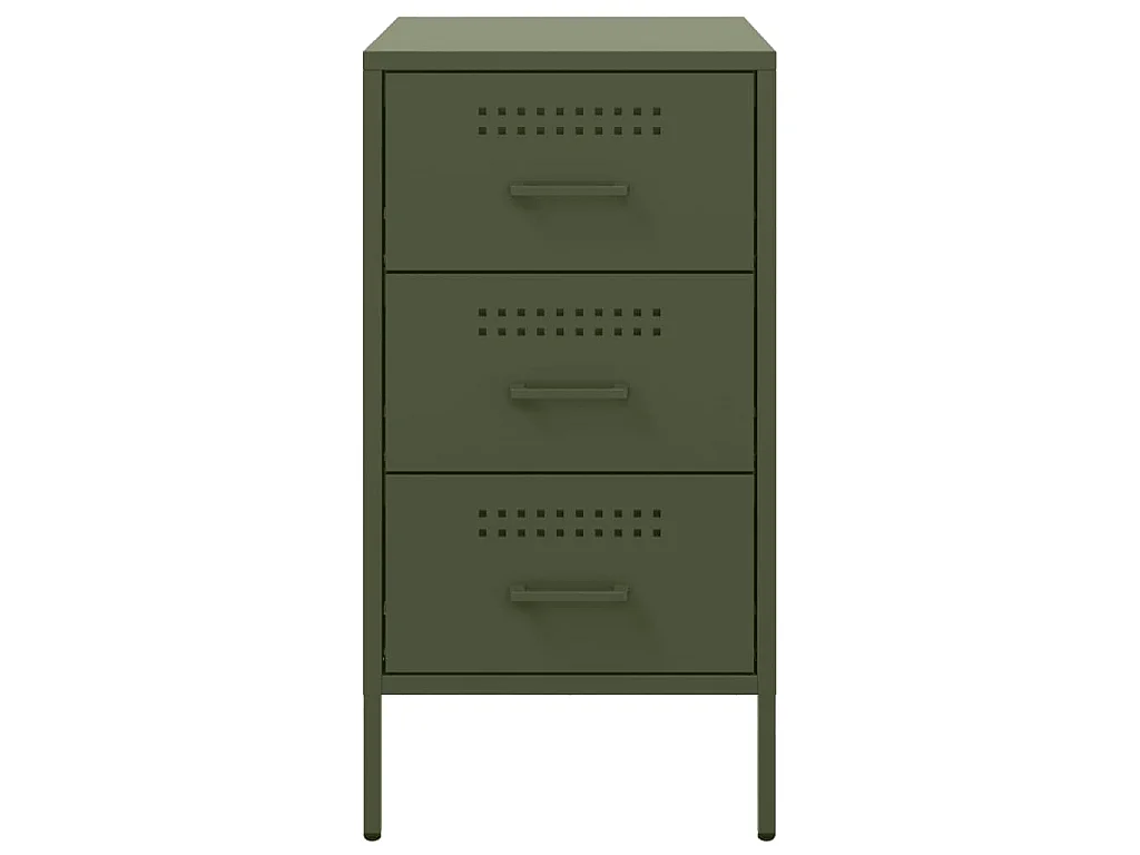 Mesas de cabeceira 2 pcs 36x39x68 cm aço verde-azeitona