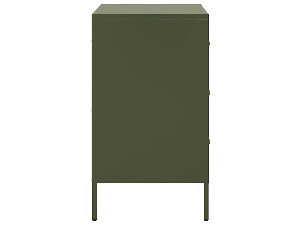 Mesas de cabeceira 2 pcs 36x39x68 cm aço verde-azeitona