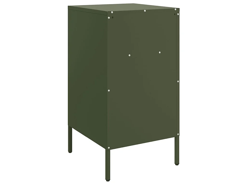 Mesas de cabeceira 2 pcs 36x39x68 cm aço verde-azeitona