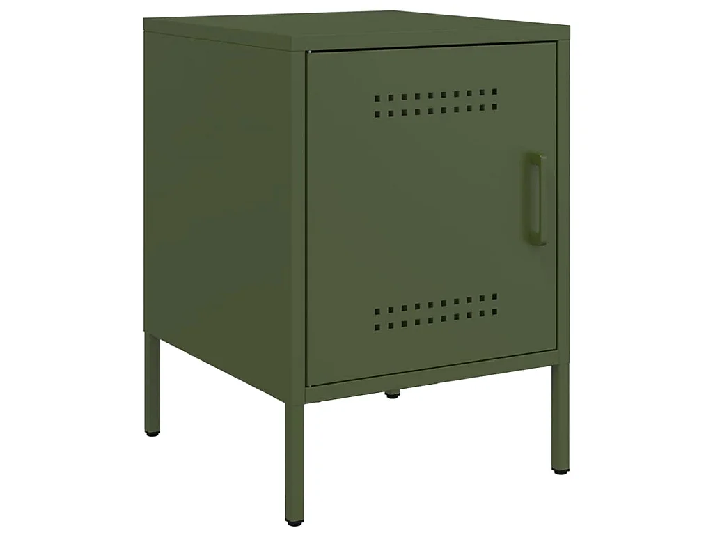 Tables de chevet 2 pcs vert olive 36x39x50,5 cm acier