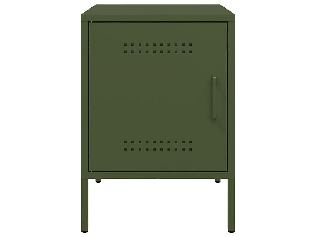 Tables de chevet 2 pcs vert olive 36x39x50,5 cm acier