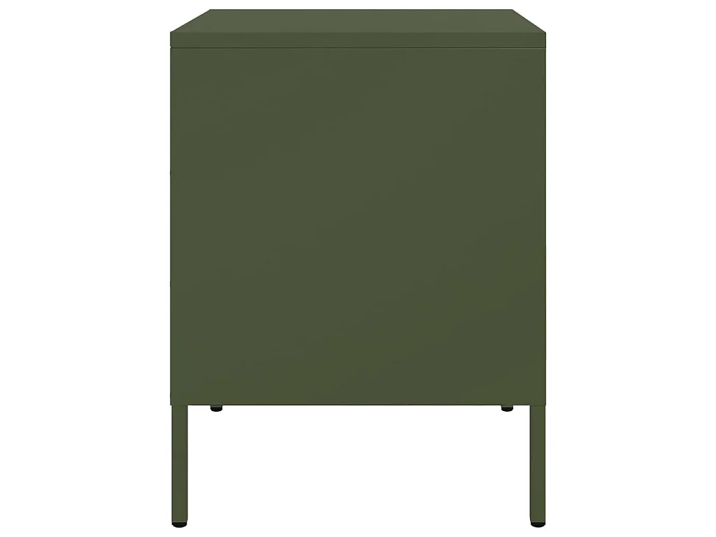 Tables de chevet 2 pcs vert olive 36x39x50,5 cm acier