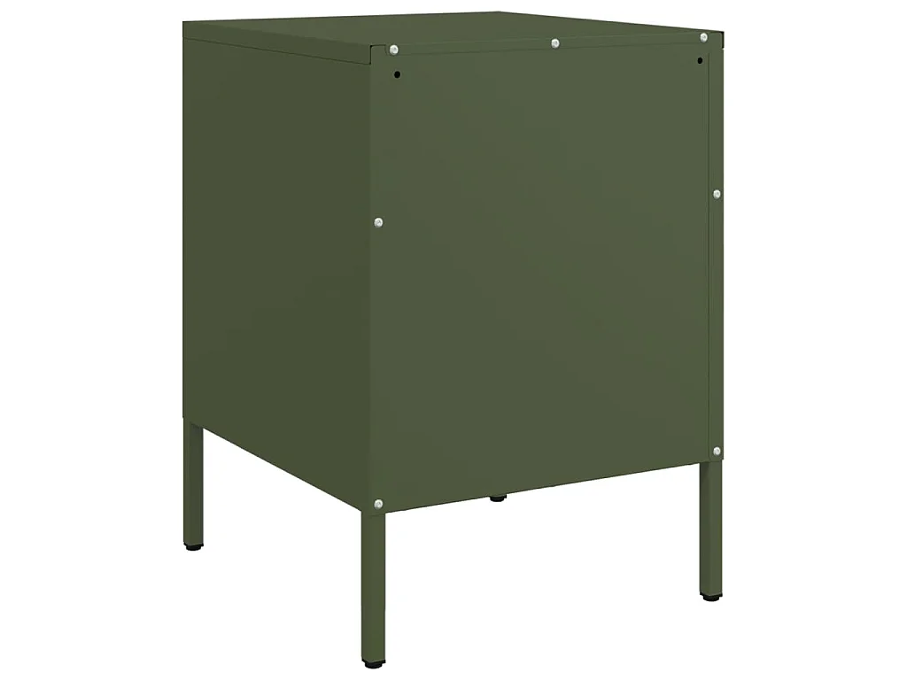 Tables de chevet 2 pcs vert olive 36x39x50,5 cm acier
