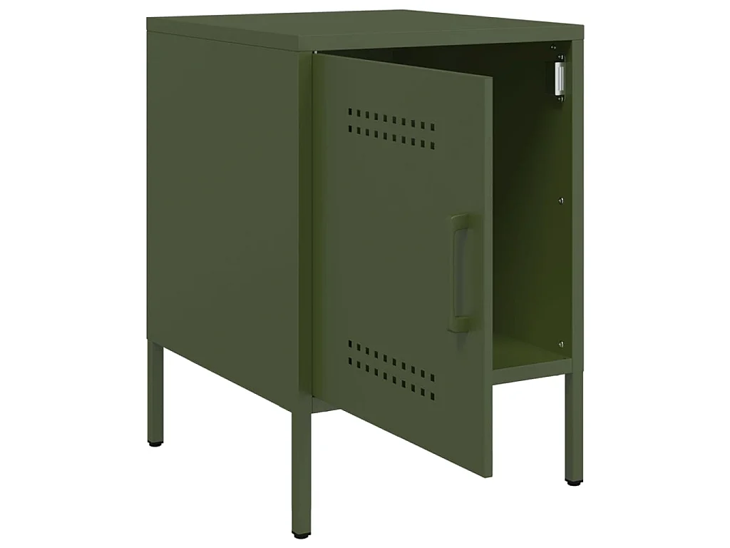 Tables de chevet 2 pcs vert olive 36x39x50,5 cm acier