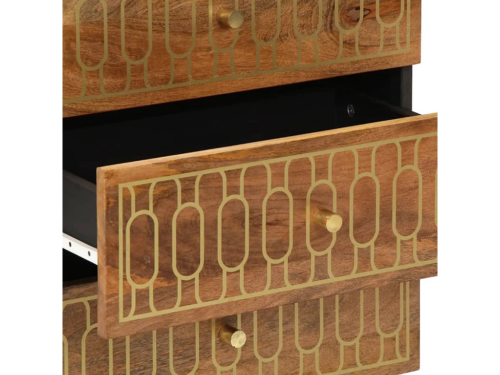 Nachttisch 50x33x62 cm Massivholz Mango