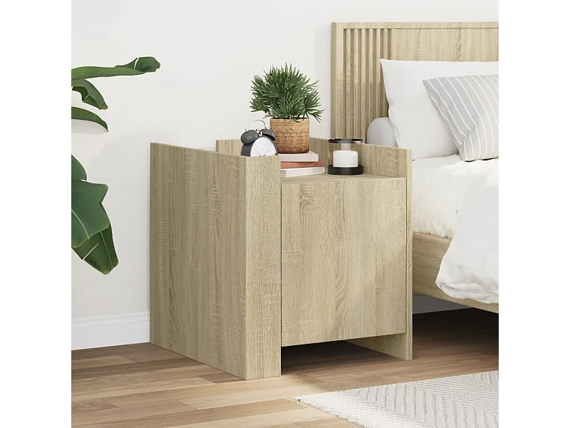 Table de chevet chêne sonoma 45x50x50 cm bois d’ingénierie