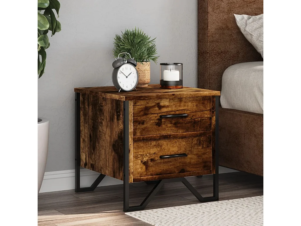Tables de chevet 2 pcs chêne fumé 40x41x40 cm bois ingénierie