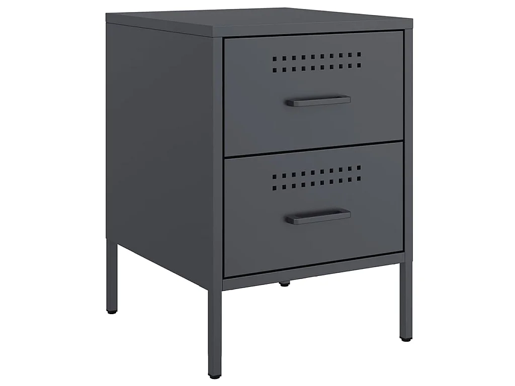 Tables de chevet 2 pcs anthracite 36x39x50,5 cm acier