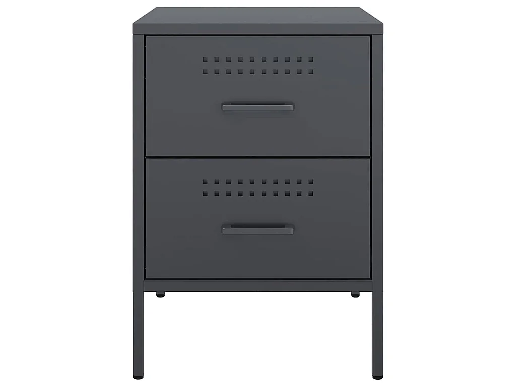 Tables de chevet 2 pcs anthracite 36x39x50,5 cm acier