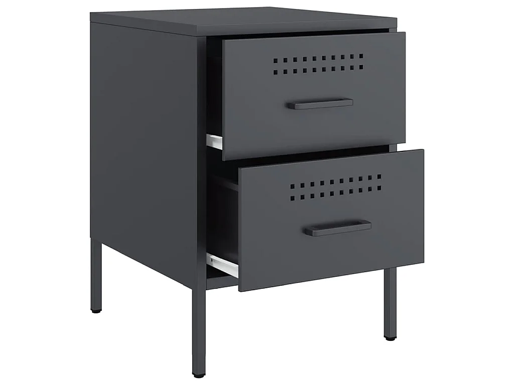 Tables de chevet 2 pcs anthracite 36x39x50,5 cm acier