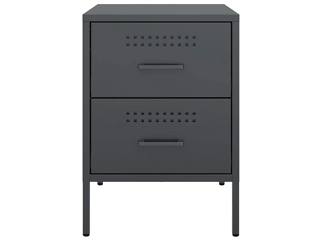 Tables de chevet 2 pcs anthracite 36x39x50,5 cm acier