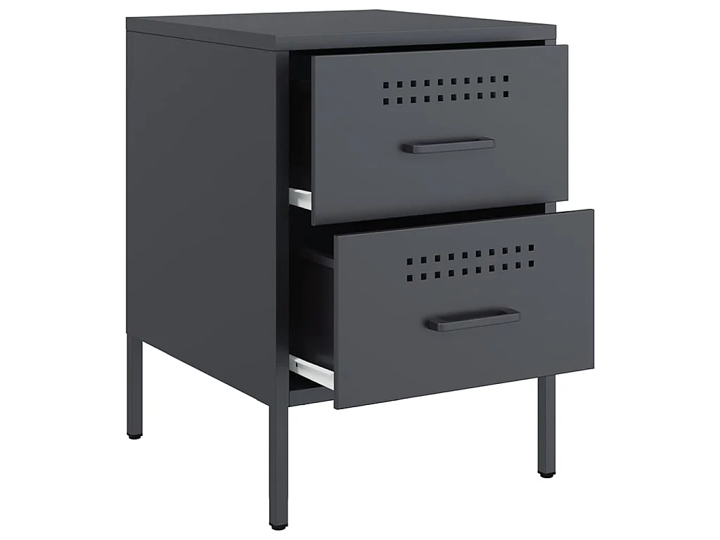 Tables de chevet 2 pcs anthracite 36x39x50,5 cm acier