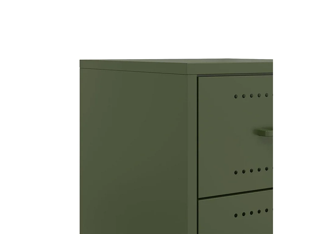 Tables de chevet 2 pcs vert olive 36x39x43,5 cm acier