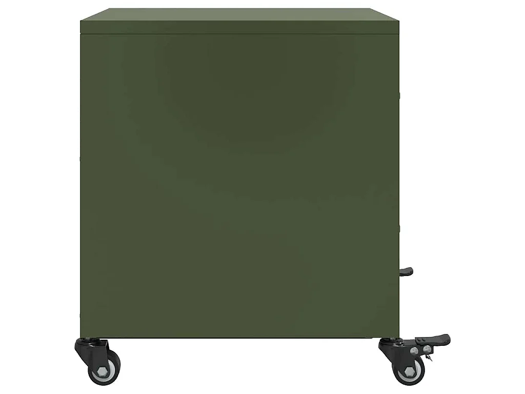 Tables de chevet 2 pcs vert olive 36x39x43,5 cm acier