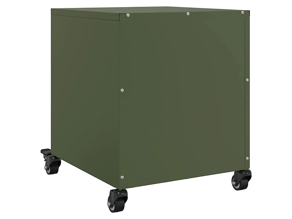 Tables de chevet 2 pcs vert olive 36x39x43,5 cm acier
