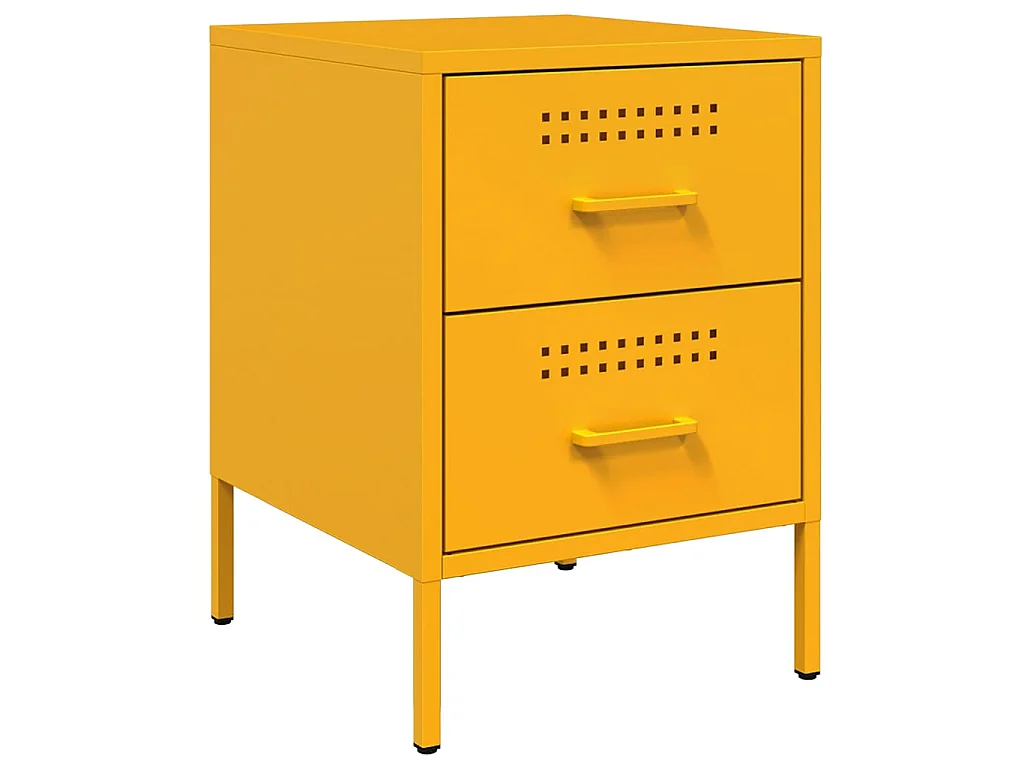 Comodino Giallo Senape 36x39x50,5 cm in Acciaio