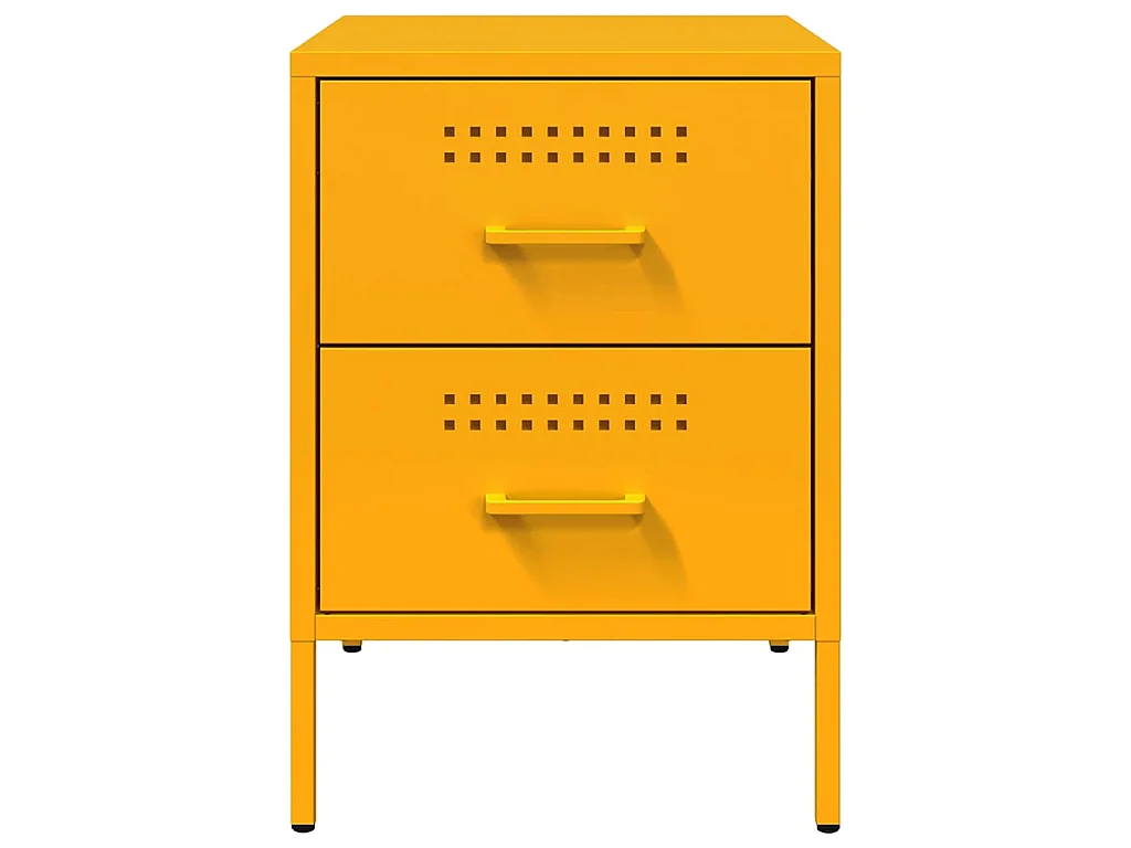 Comodino Giallo Senape 36x39x50,5 cm in Acciaio