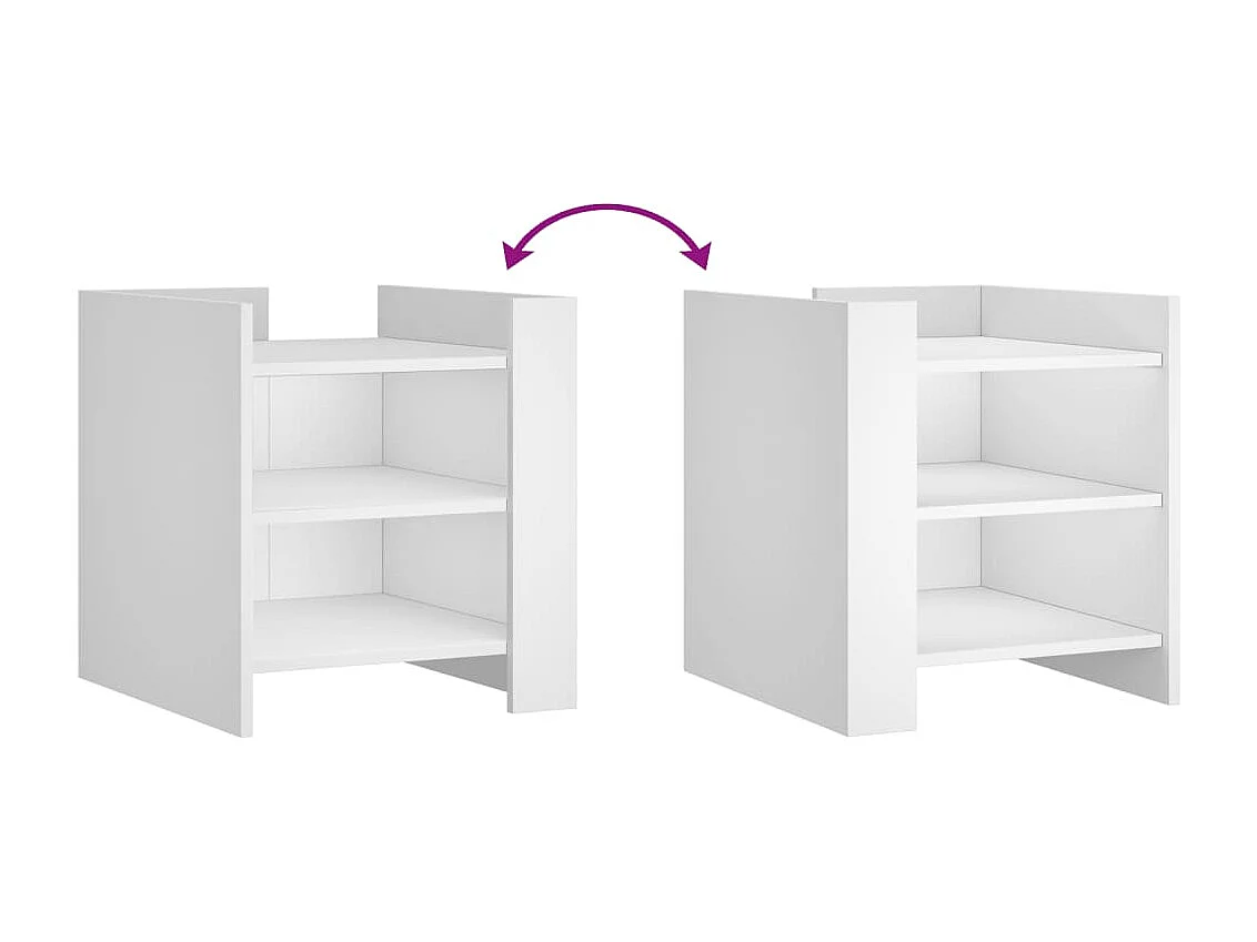 Nachtkastje 45x50x50 cm bewerkt hout wit