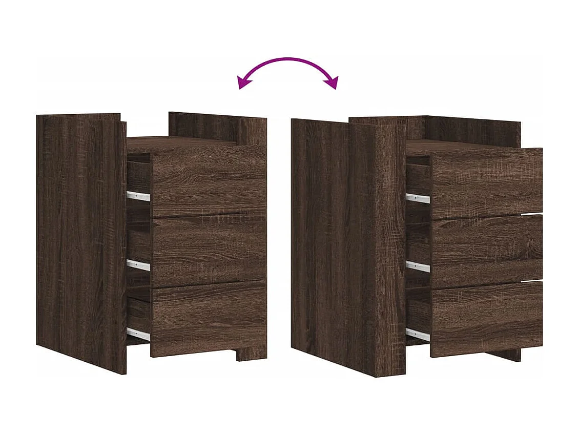 Table de chevet chêne marron 45x50x65 cm bois d'ingénierie