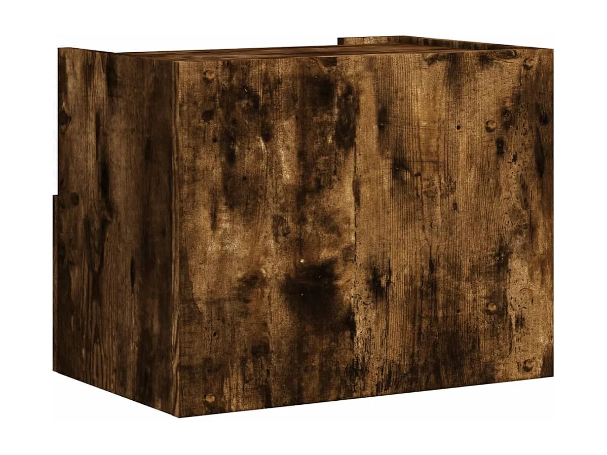 Table de chevet murale chêne fumé 45x30x35 cm