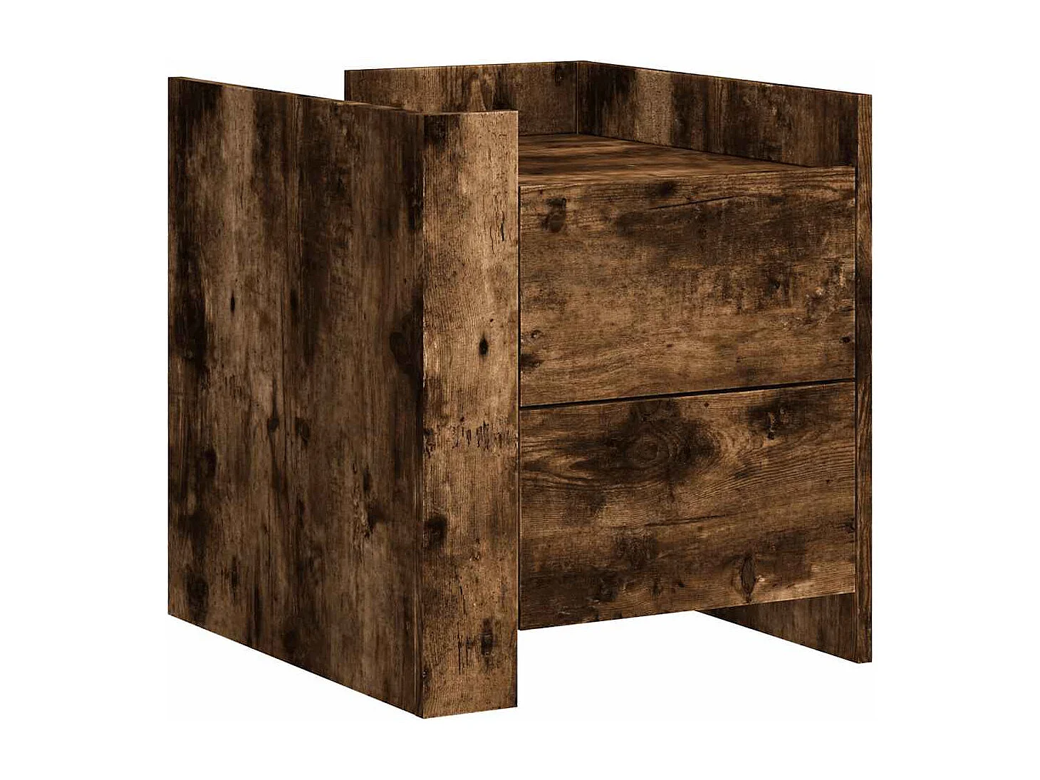 Mesita de noche madera de ingeniería roble ahumado 45x50x50 cm