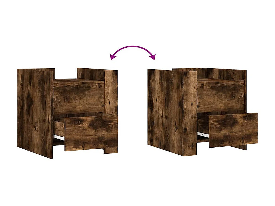 Mesita de noche madera de ingeniería roble ahumado 45x50x50 cm