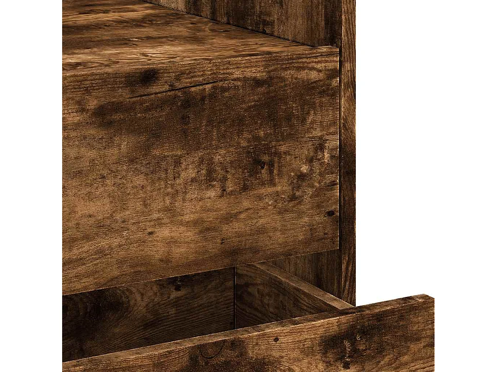 Nachtkastje 45x50x50 cm bewerkt hout gerookt eikenkleurig