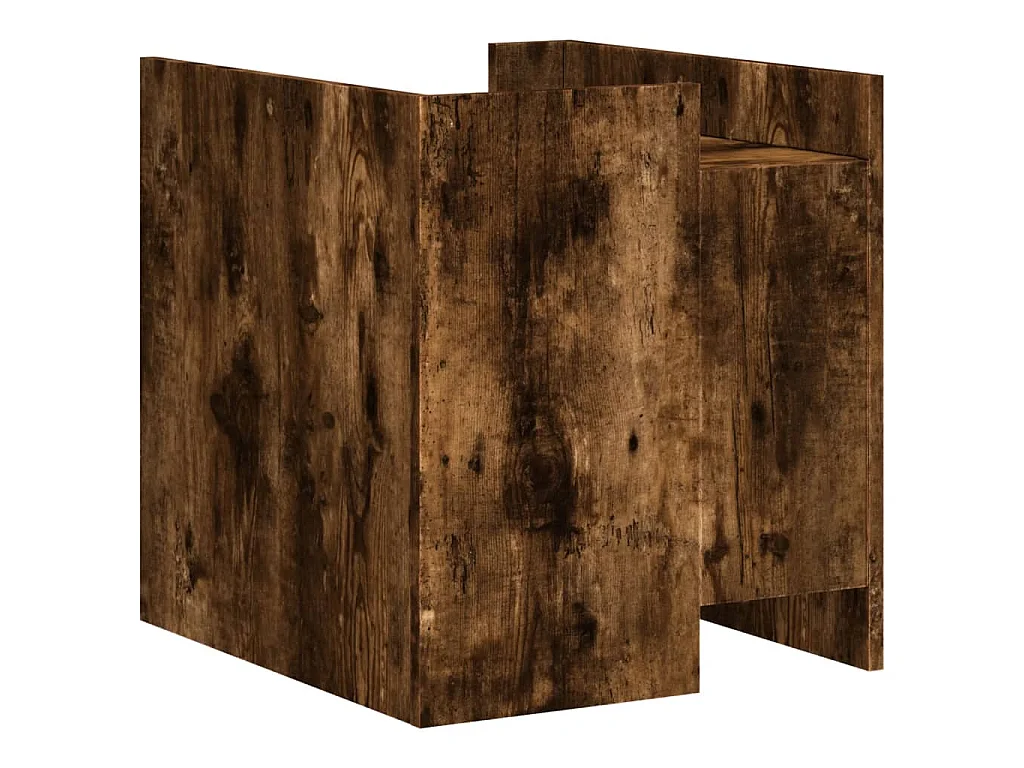 Nachtkastje 45x50x50 cm bewerkt hout gerookt eikenkleurig