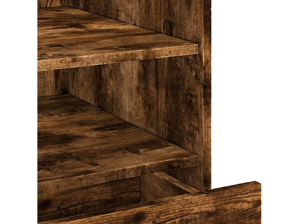 Nachtkastje 45x50x50 cm bewerkt hout gerookt eikenkleurig