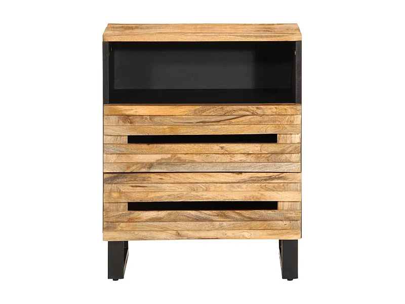 Comodino 50x34x62 cm in Legno Massello di Acacia