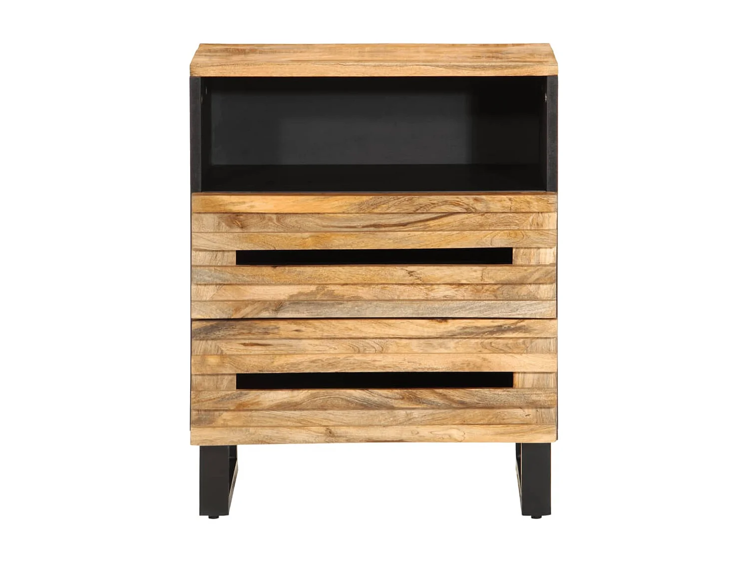 Comodino 50x34x62 cm in Legno Massello di Acacia