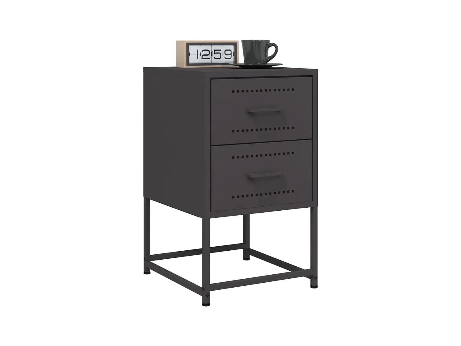 Tables de chevet 2 pcs noir 36x39x60,5 cm acier