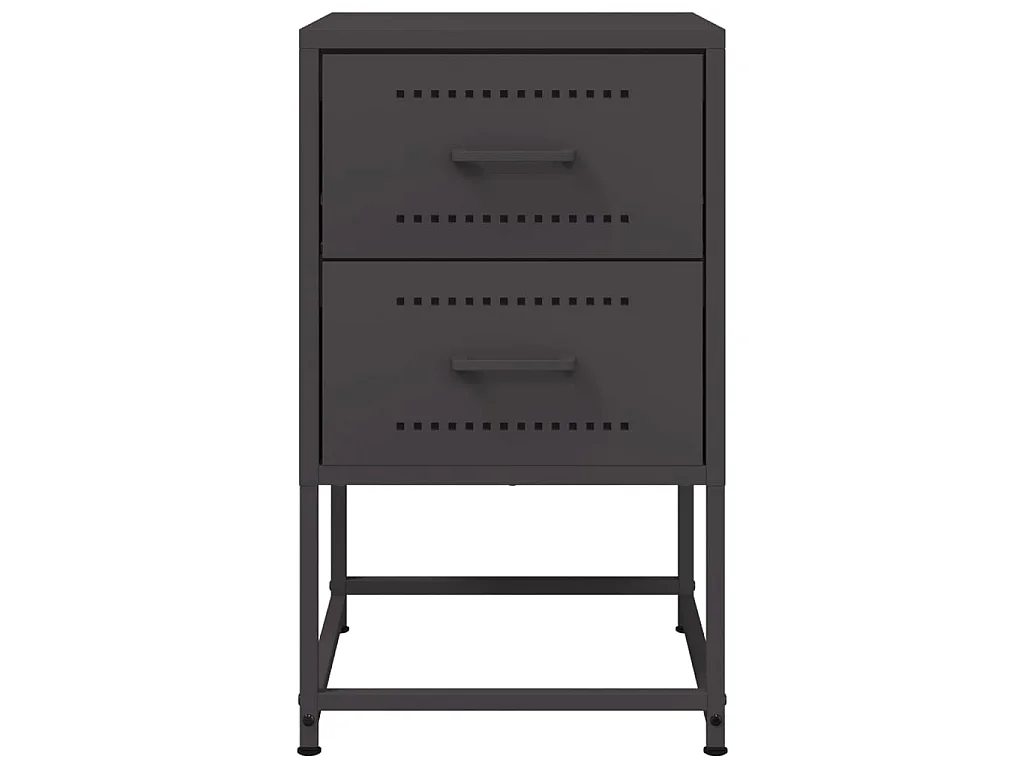 Tables de chevet 2 pcs noir 36x39x60,5 cm acier